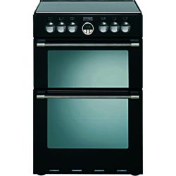 Stoves Sterling 600E Electric Ceramic Double Oven Mini Range Cooker in Black